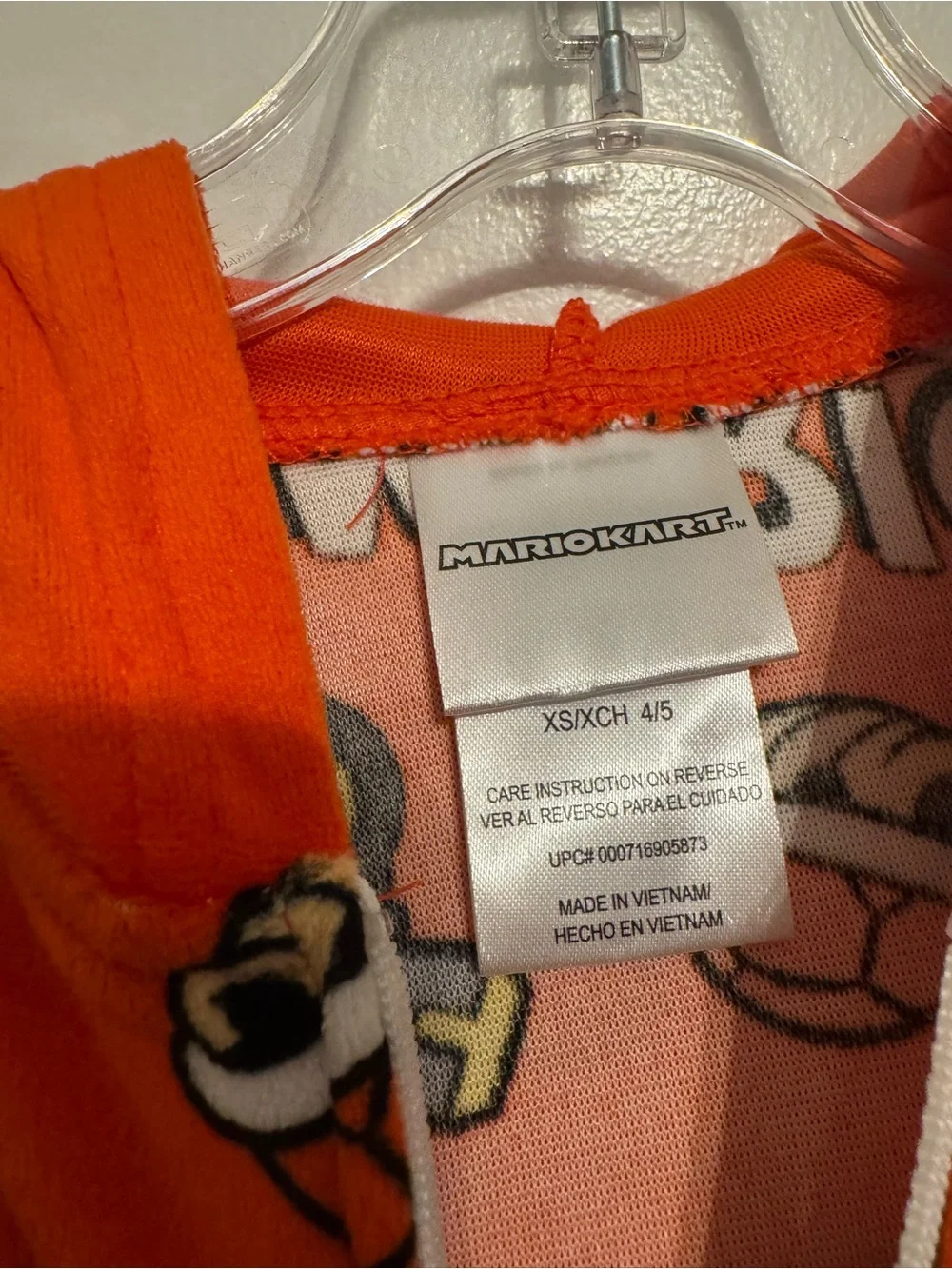 Super Mario Boys Hooded suit pajamas Size XS 4/5